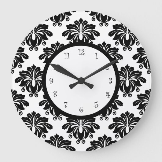 Elegant Kitchen Damask Wall Decor Grote Klok (Voorkant)