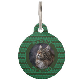 Elegant Kitten Owner Gift Chevron Checkers Huisdierpenning