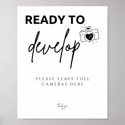 Elegant Klaar om Wegwerp Camera Bruiloft te ontwik Poster (Voorkant)