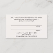 Elegant Klant Hartelijk dank U verwijzingskaart Aanbevelingskaartje (Achterkant)