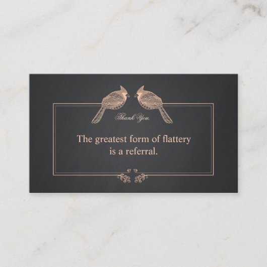 Elegant Klant Hartelijk dank U verwijzingskaart Aanbevelingskaartje (Voorkant)
