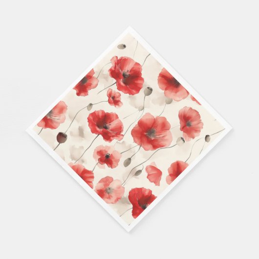 Elegant klaproos patroon servetten (Hoek)