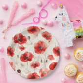 Elegant klaproos patroon servetten papieren bordje (Feest)