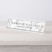 Elegant klas marmer name and title sjabloon bureau naambordje (Voorkant)