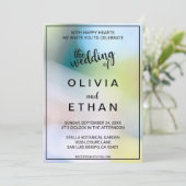 Elegant klasgroen bokeh-licht Wedding Invitati Kaart (Staand voorkant)