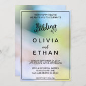 Elegant klasgroen bokeh-licht Wedding Invitati Kaart (Voorkant / Achterkant)