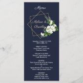 Elegant Klasse Blauw Geometrisch Trouwmenu Programmakaart (Voorkant)