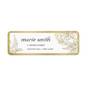 ELEGANT KLASSE GOLD FOIL FLORAL ADDRESS ETIKET (Voorkant)
