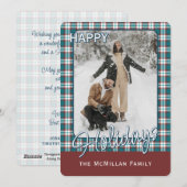 Elegant Klasse Rustieke Plaid Patroon Feestdagenkaart (Voorkant / Achterkant)
