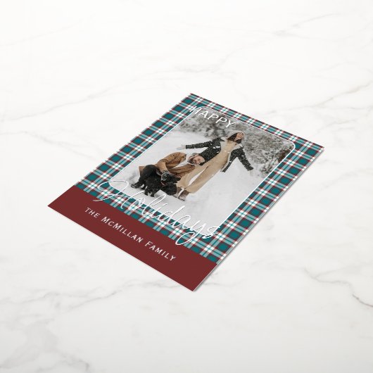 Elegant klassevol rustiek gegoten patroon goud folie feestdagen briefkaart (Gedraaid)