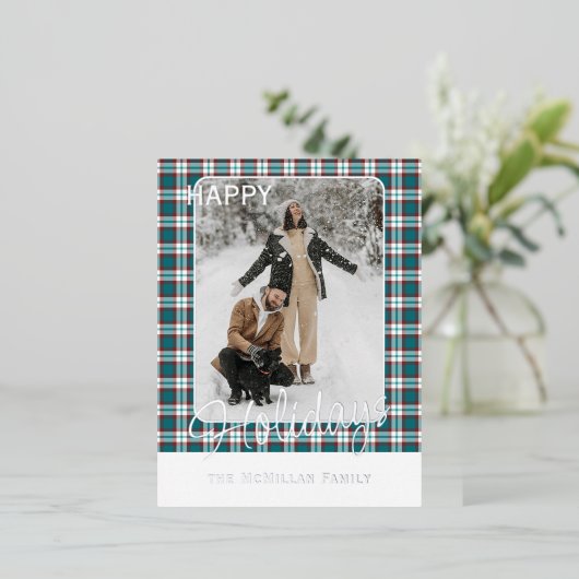 Elegant klassevol rustiek gegoten patroon goud folie feestdagen briefkaart (Staand Voorkant)