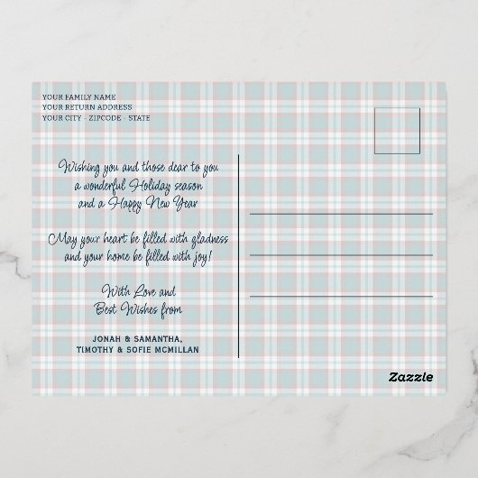 Elegant klassevol rustiek gegoten patroon goud folie feestdagen briefkaart (Achterkant)