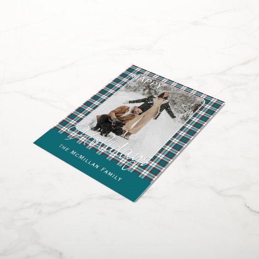 Elegant klassevol rustiek gegoten patroon goud folie feestdagen briefkaart (Gedraaid)