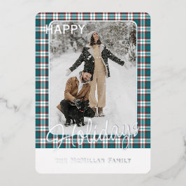 Elegant klassevol rustiek gegoten patroon goud folie feestdagenkaart