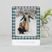 Elegant klassevol rustiek gegoten patroon goud folie feestdagenkaart (Staand Voorkant)