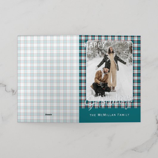 Elegant klassevol rustiek gegoten patroon goud folie feestdagenkaart (Buiten Laag)