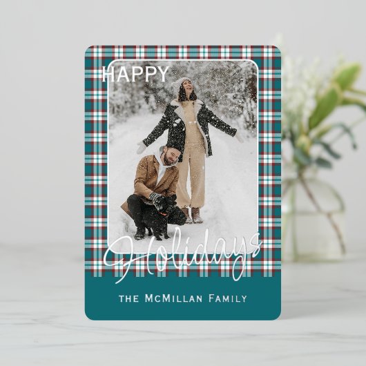 Elegant klassevol rustiek gegoten patroon goud folie feestdagenkaart (Staand Voorkant)