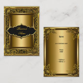 Elegant klassezwart oud goud visitekaartje (Voorkant / Achterkant)