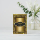 Elegant klassezwart oud goud visitekaartje (Staand voorkant)