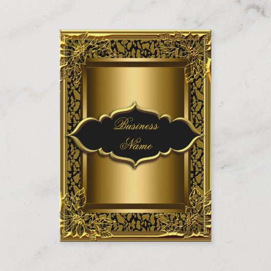 Elegant klassezwart oud goud visitekaartje (Voorkant)