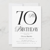 Elegant klassiek 70e verjaardagsfeest kaart (Voorkant)