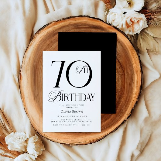Elegant klassiek 70e verjaardagsfeest kaart