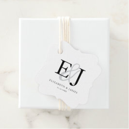 Elegant Klassiek Ampersand Monogram Huwelijk  Bedankjes Labels