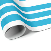 Elegant, klassiek baby blauw & witte strepen patro cadeaupapier (Rol Hoek)