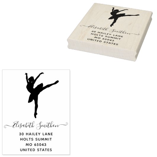 Elegant klassiek balletdanseres persoonlijk briefp rubberstempel (Gestempeld)