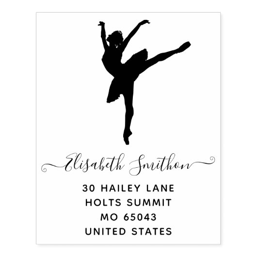 Elegant klassiek balletdanseres persoonlijk briefp rubberstempel (Afrduk)
