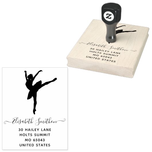 Elegant klassiek balletdanseres persoonlijk briefp rubberstempel (Gestempeld)