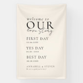 Elegant, Klassiek, Beige, WELKOM BIJ ONS LIEFDESVE Spandoek (Verticaal)