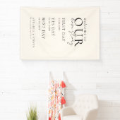 Elegant, Klassiek, Beige, WELKOM BIJ ONS LIEFDESVE Spandoek (Insitu)