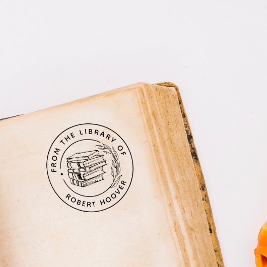 Elegant Klassiek Blad Boek Uit De Bibliotheek Van Rubberstempel