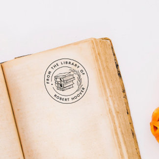 Elegant klassiek blad boek uit de bibliotheek van  zelfinktende stempel