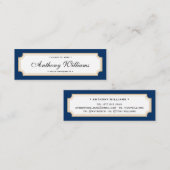 Elegant klassiek blauw en goudblauw afstuderen contactkaartje (Voorkant / Achterkant)