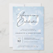 Elegant klassiek blauw waterverf 60e verjaardag kaart (Voorkant)