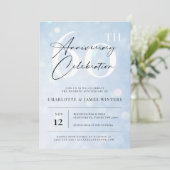 Elegant klassiek blauw waterverf 60e verjaardag kaart (Staand voorkant)