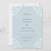 Elegant  Klassiek Blauwgroen Zee weddenschap Kaart (Voorkant)