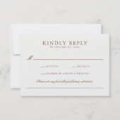 Elegant Klassiek Bruin & Ecru Bruiloft Monogram RSVP Kaartje (Voorkant)