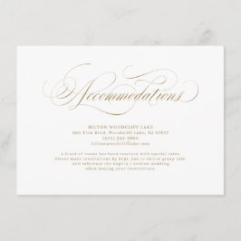 Elegant klassiek calligrafie bruiloft accommodatie informatiekaartje