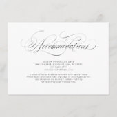 Elegant klassiek calligrafie bruiloft accommodatie informatiekaartje (Voorkant)
