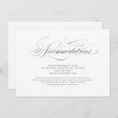 Elegant klassiek calligrafie bruiloft accommodatie informatiekaartje (Voorkant / Achterkant)