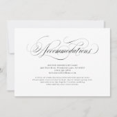 Elegant klassiek calligrafie bruiloft accommodatie kaart (Voorkant)