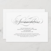Elegant klassiek calligrafie bruiloft accommodatie kaart (Voorkant / Achterkant)
