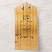 Elegant klassiek chic gold All in One Wedding Invi Uitnodiging (Binnen)