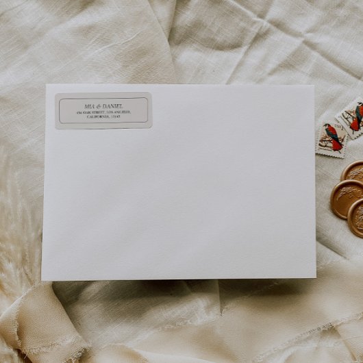 Elegant klassiek chique grijs retouradres etiket