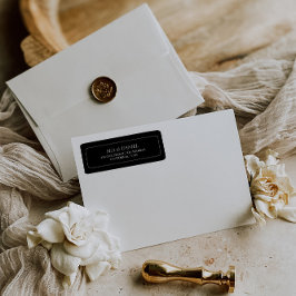 Elegant klassiek chique zwart retouradres etiket