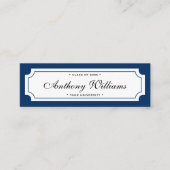 Elegant klassiek donkerblauw afstuderen contactkaartje (Voorkant)