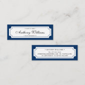 Elegant klassiek donkerblauw afstuderen contactkaartje (Voorkant / Achterkant)